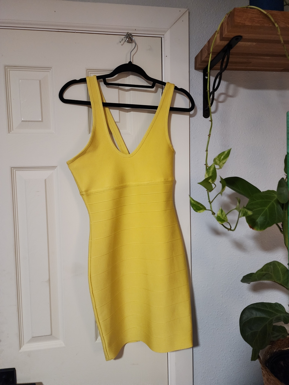 Forever 21 Yellow Bandage Maxi Dress